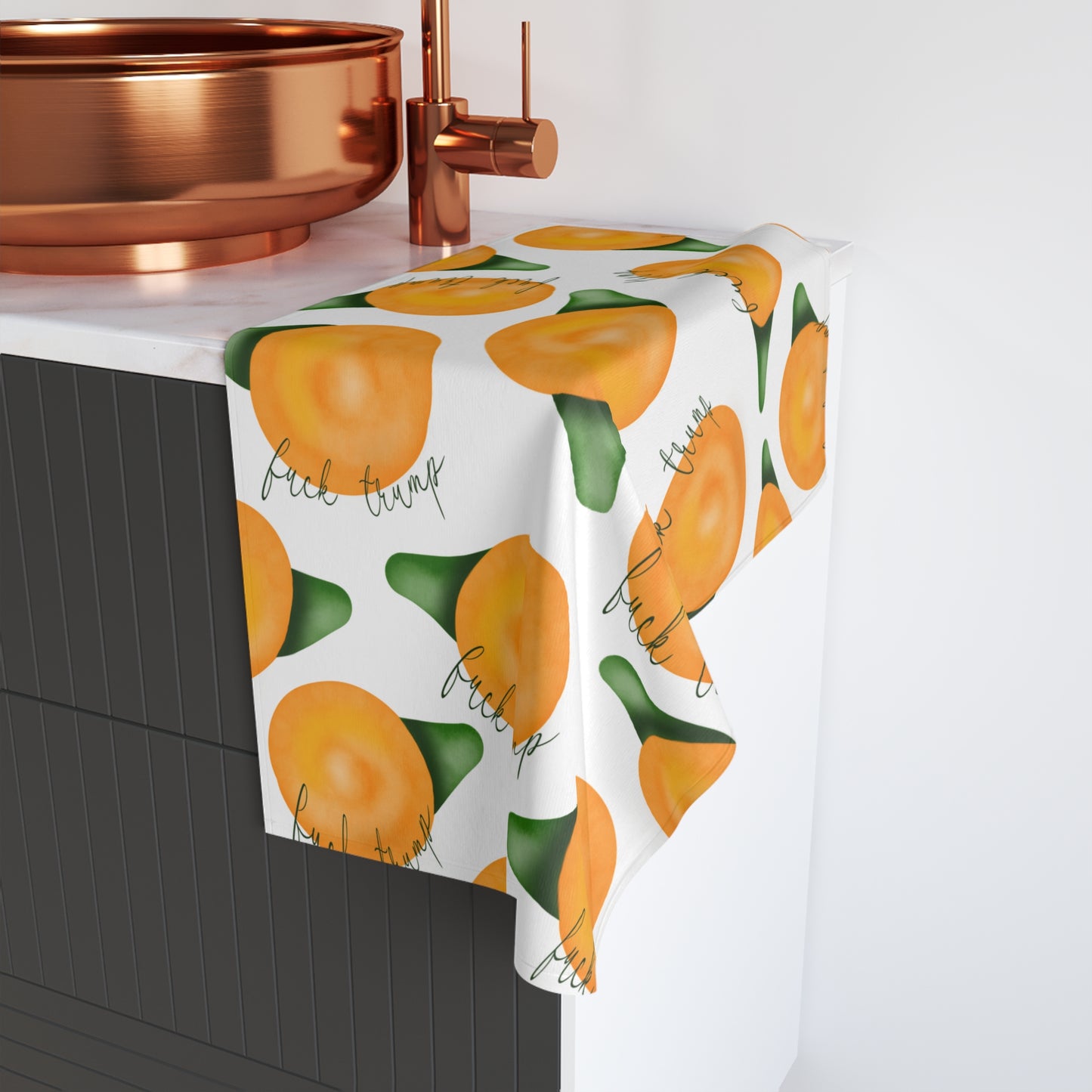When Life Gives You Trump Oranges Hand Towel Slightly Subtle
