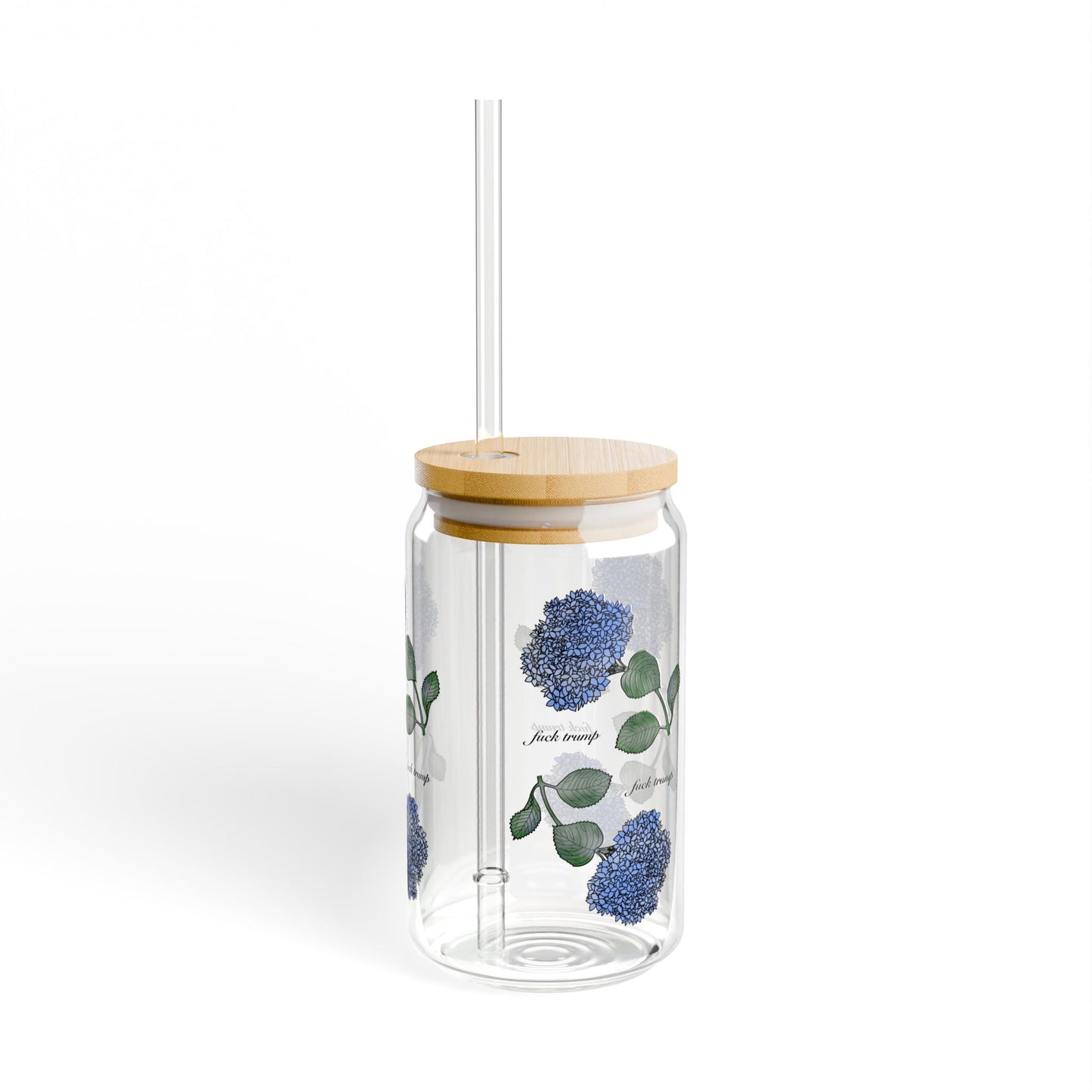 Slightly Subtle Hydrangea Eco-Friendly Sipper Glass Can