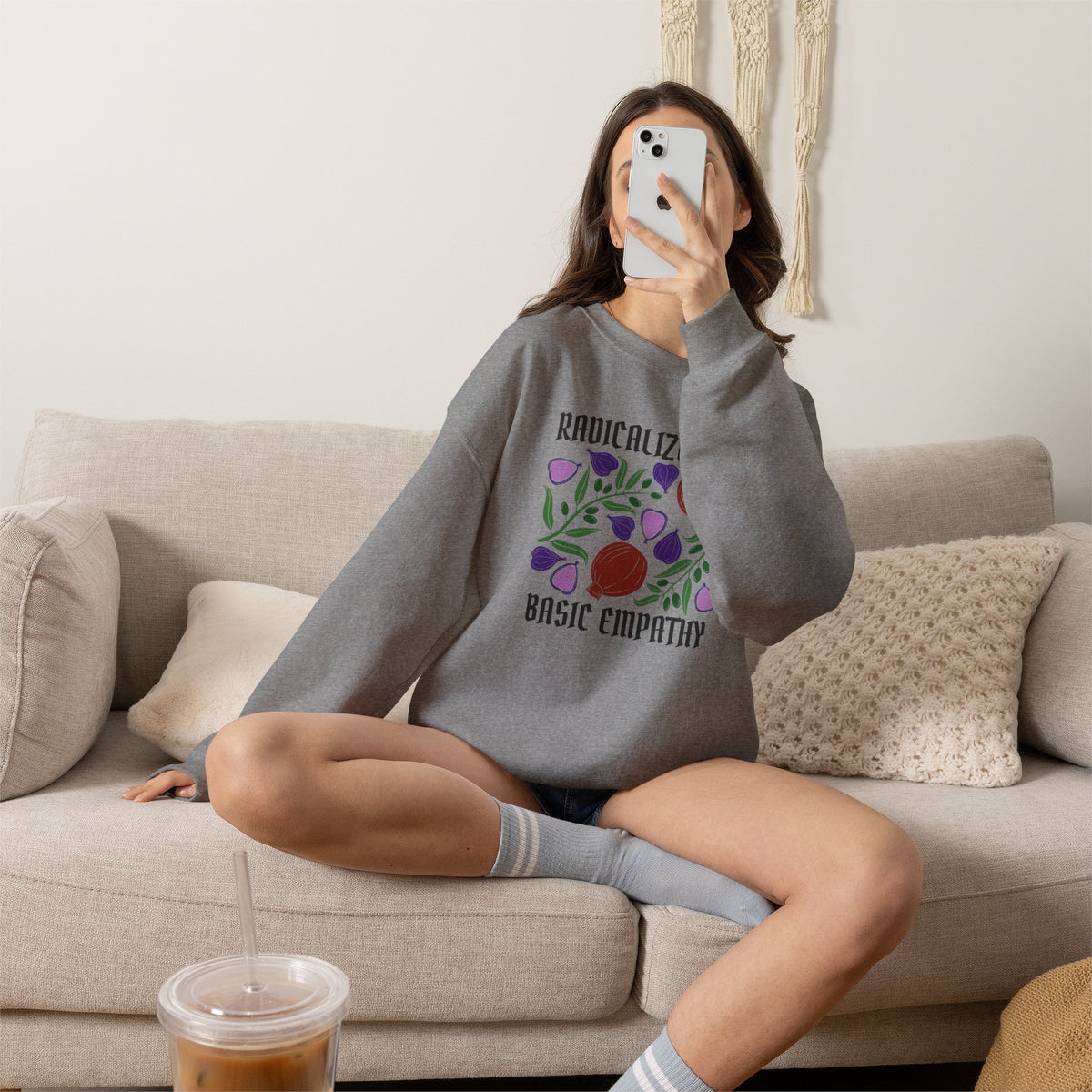 Radicalized by Basic Empathy Floral Sweatshirt