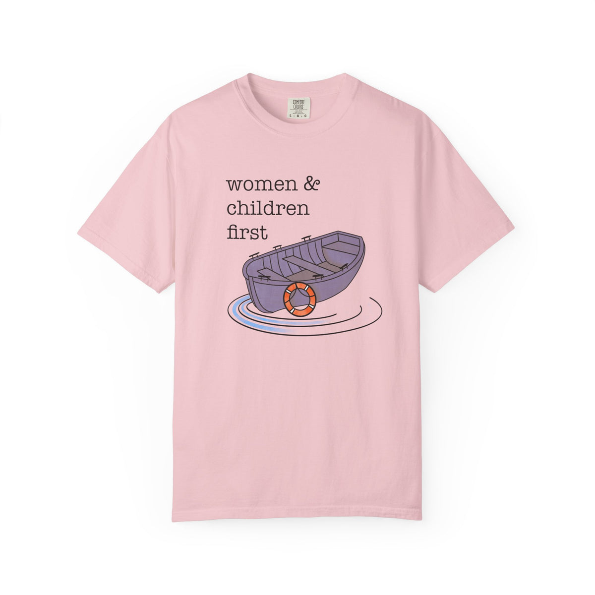 Lifeboat Matriarchy Women & Children First Nautical Boat Graphic T-Shirt