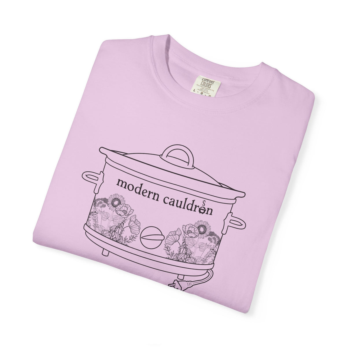 Modern Cauldron Illustrated Cauldron Floral Crockpot Graphic Tee