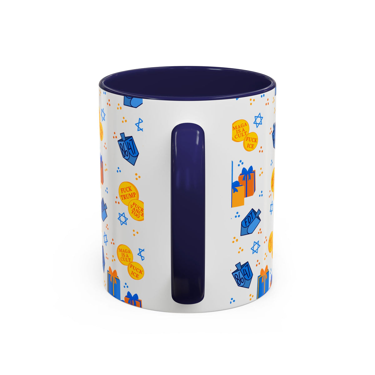 Hanukkah Gift Coffee Mug – Happy Hanukkah Dreidel Gelt Gifts FDT Mug
