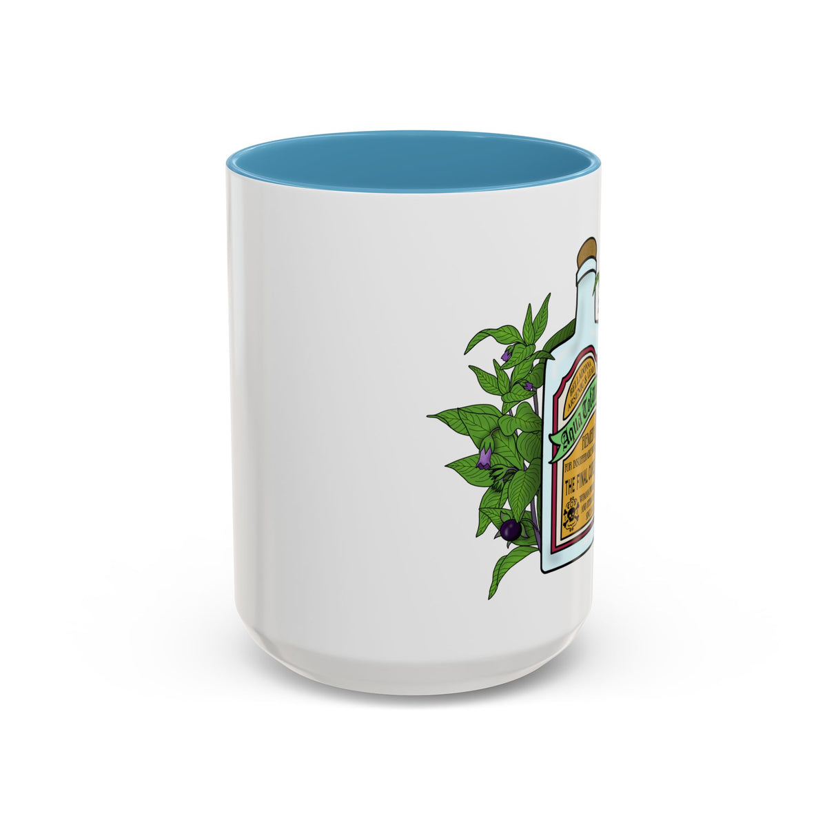 Herbal Remedy Coffee Mug Aqua Tofana Potion Bottle, Skull & Botanical Gothic Accent Mug