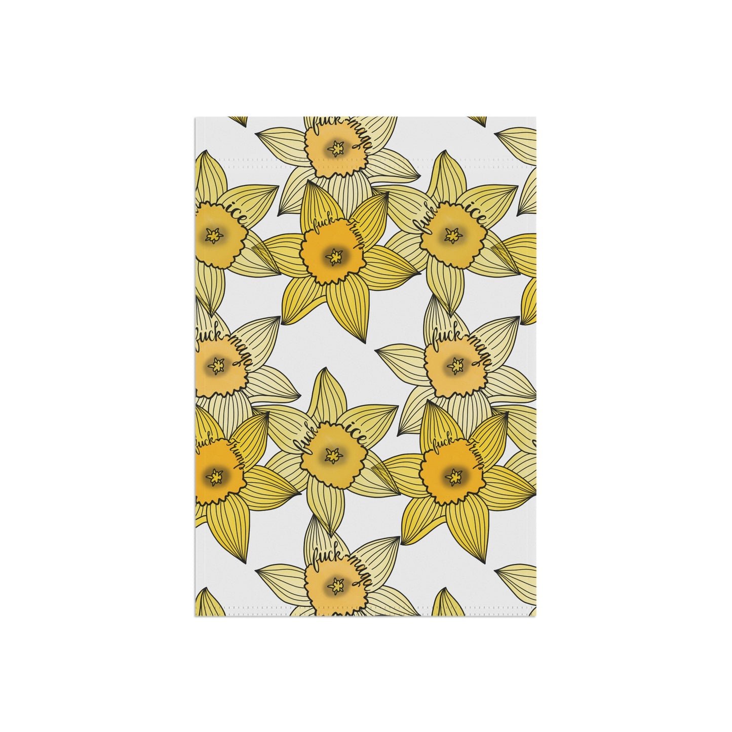 Slightly Subtle Yellow Daffodil Pattern Garden Banner | House Flag FDT