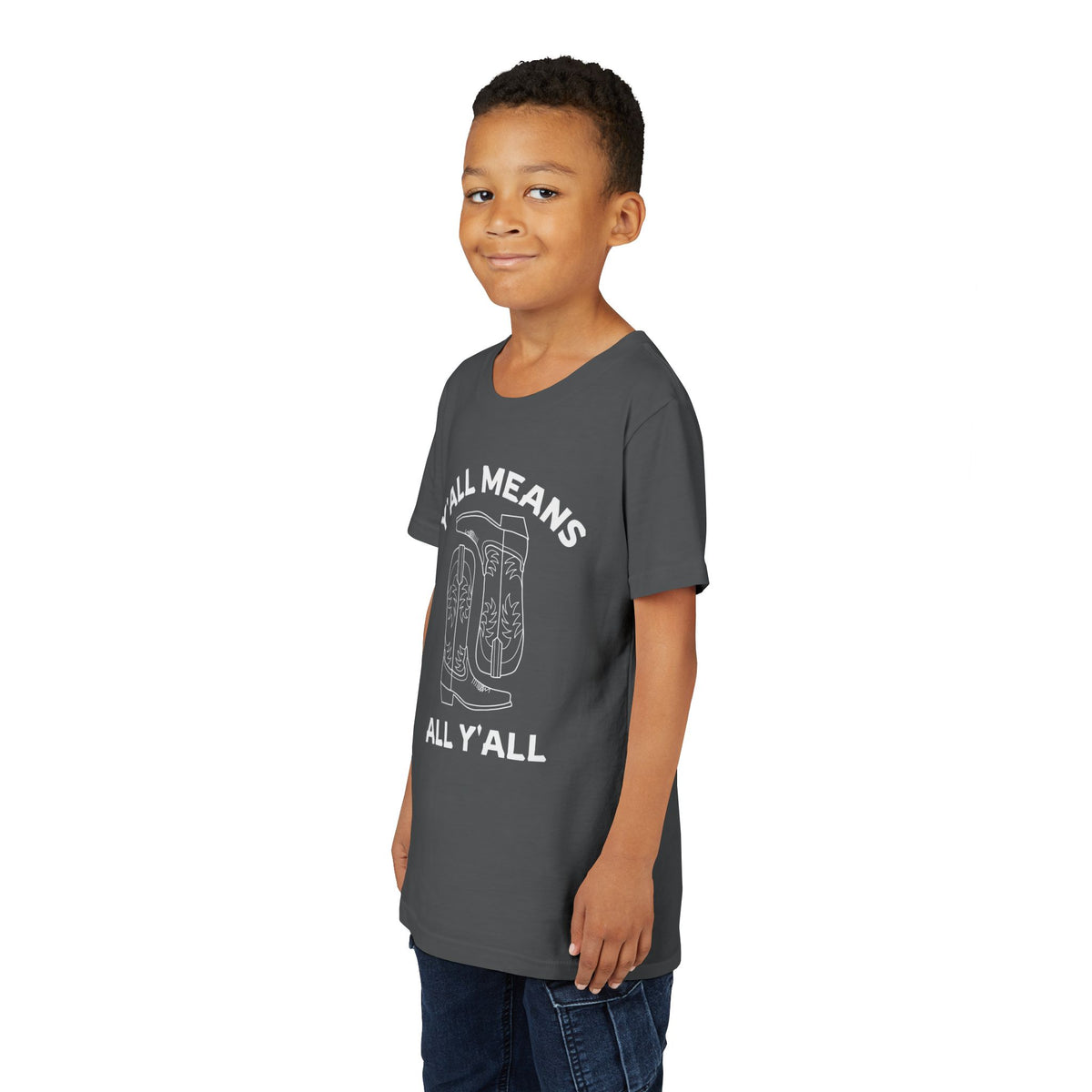 Youth Y’all Means All Y’all Cowboy Boot Graphic T-Shirt