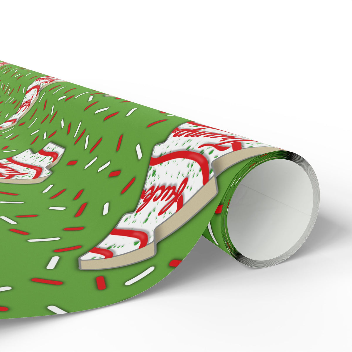 Slightly Subtle Tree Cake Candy Cane Tree FDT Wrapping Paper | Christmas Holiday Gift Wrap