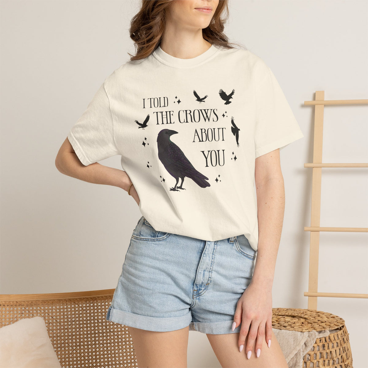 I Told The Crows About You Witchy Crow Raven Graphic Tee