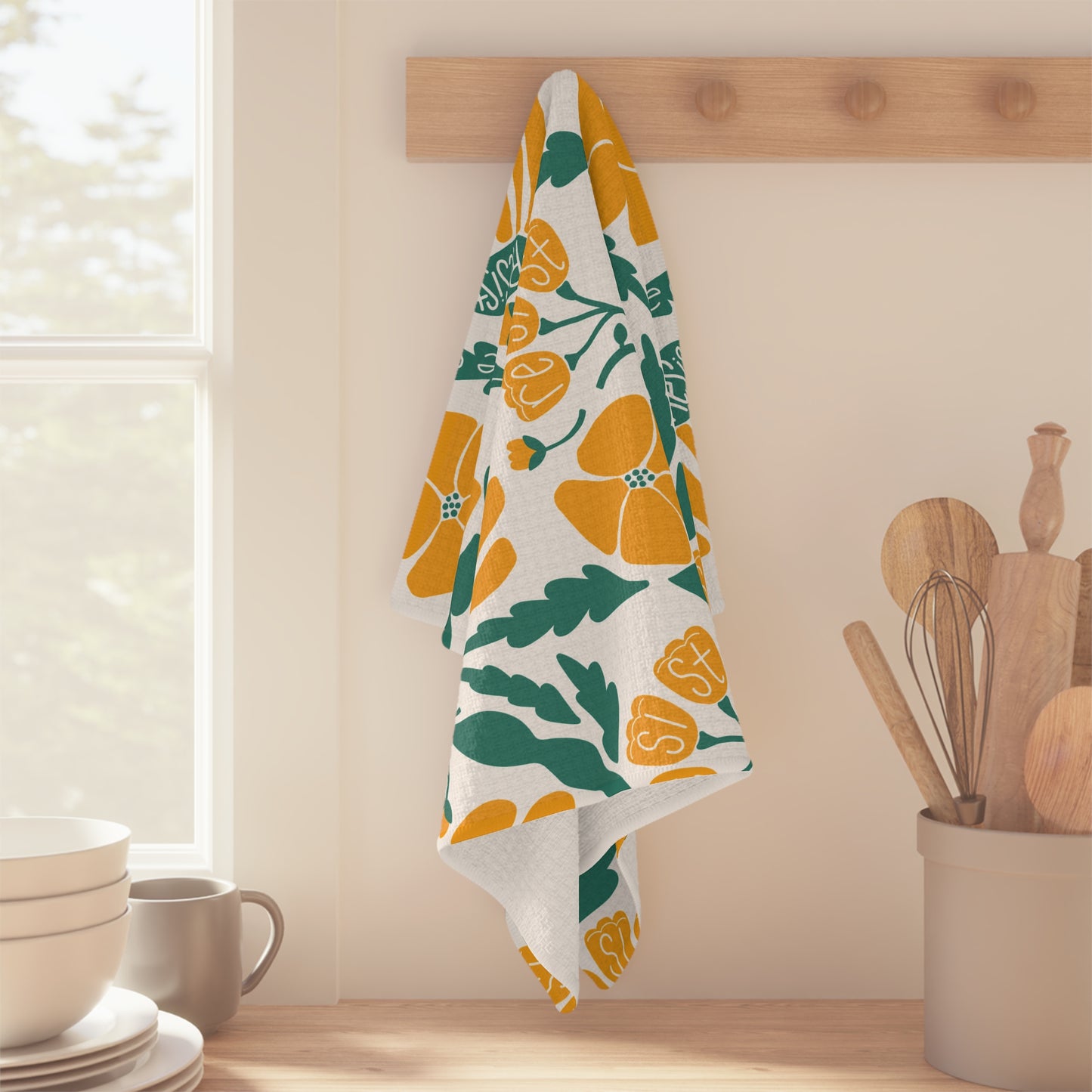 Resist Daisy Microfiber Tea Towel — Autumn Floral Kitchen Decor