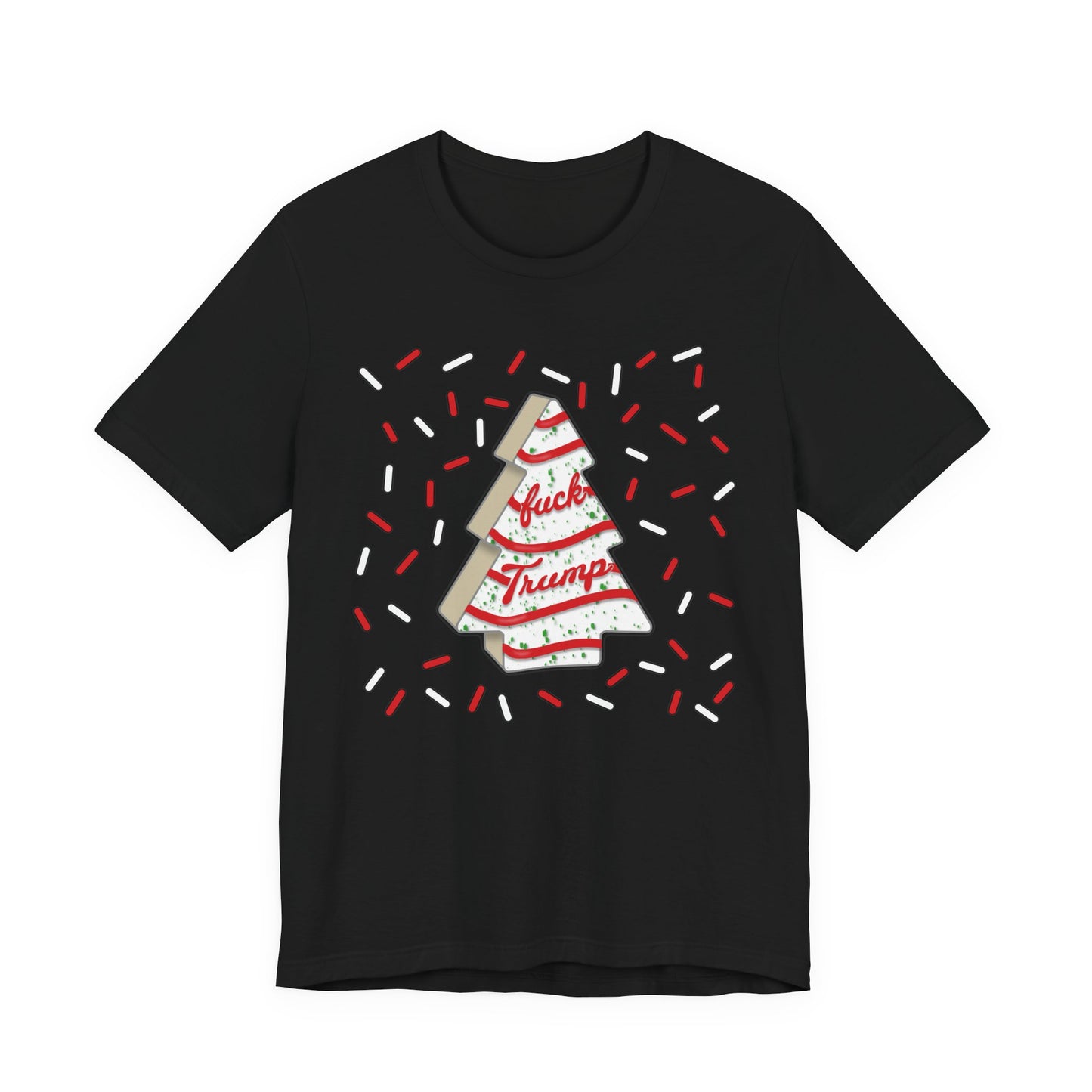 Slightly Subtle Christmas Tree Cake with Striped Confetti FDT tee | Political Statement