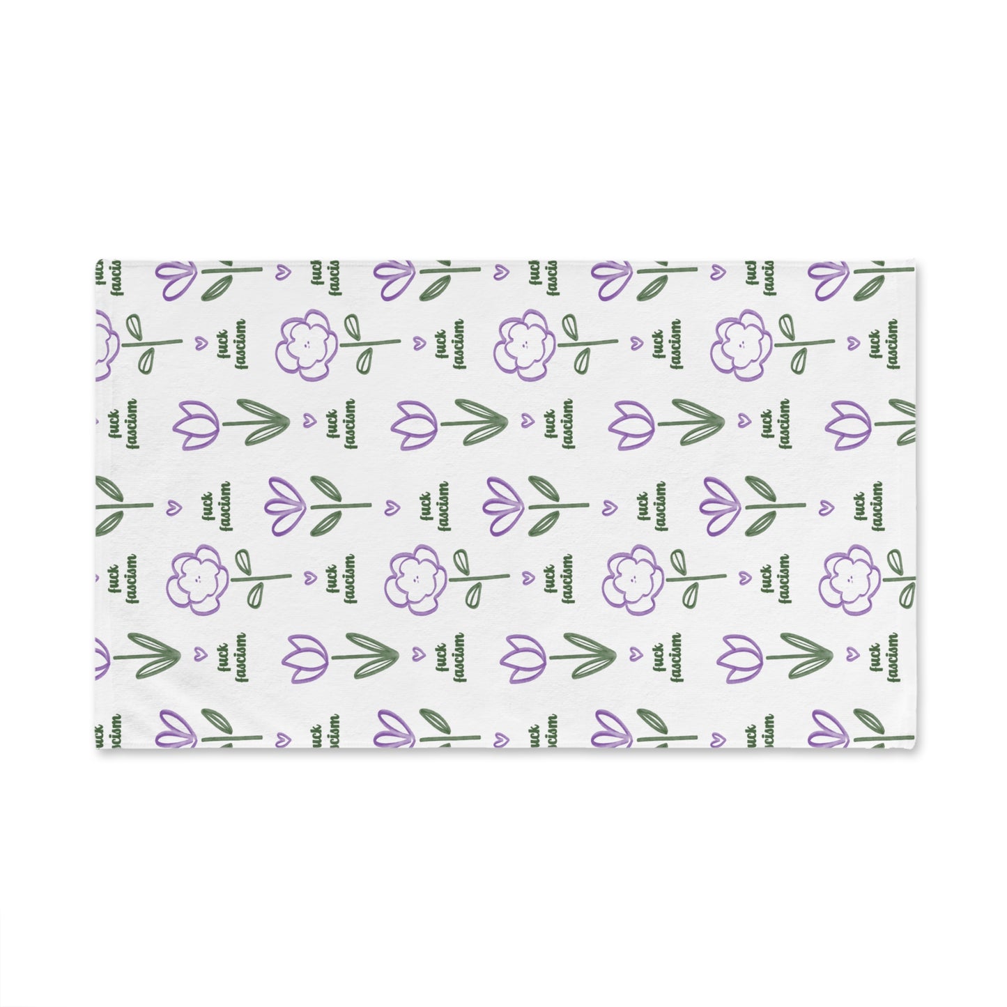 Slightly Subtle Purple Floral Pattern Hand Towel | Tulip and Poppy Printed Towel