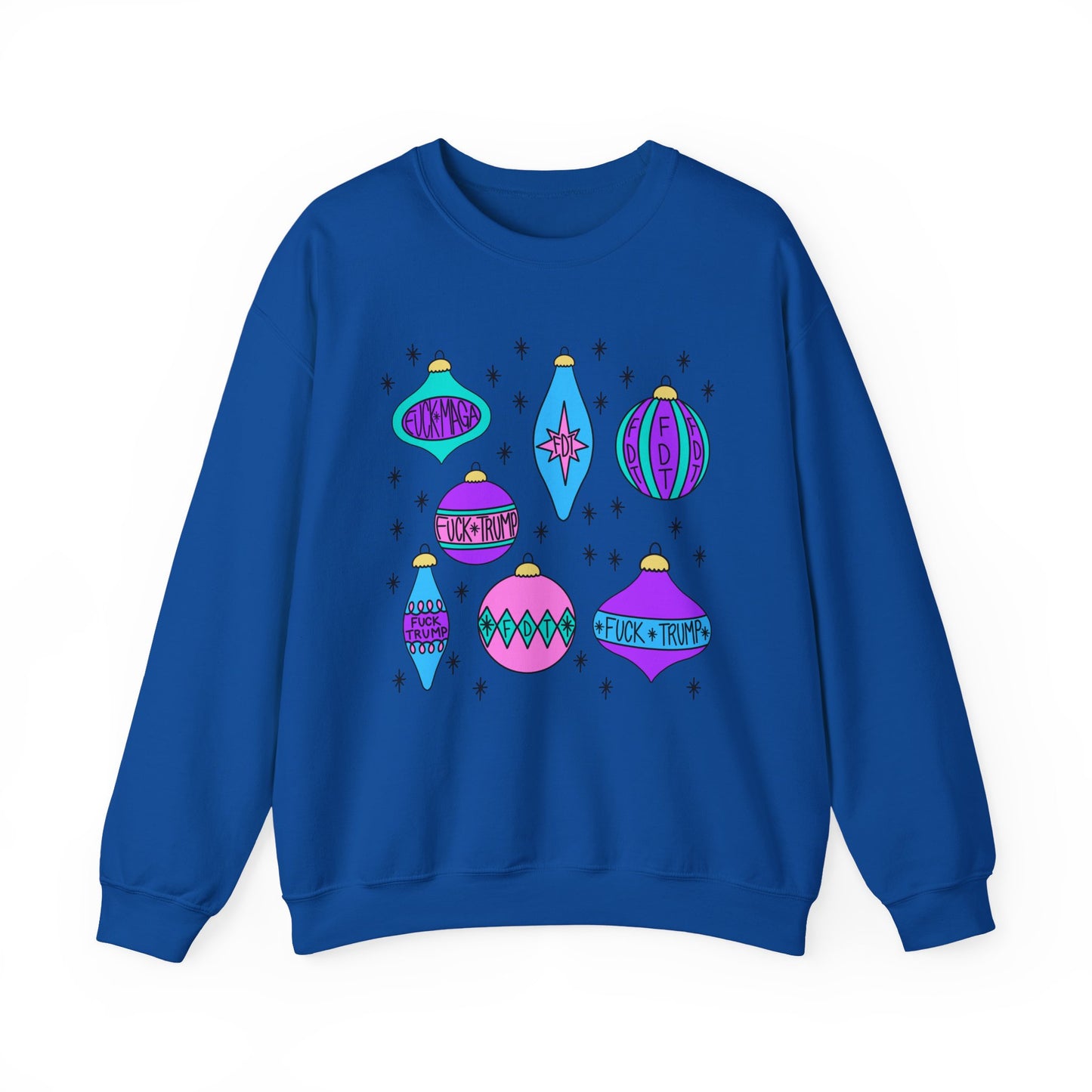 Slightly Subtle Ornaments Colorful Holiday FDT Sweatshirt, Cozy Unisex Crewneck Christmas, Gift for Her, Winter Wear, Festive Apparel