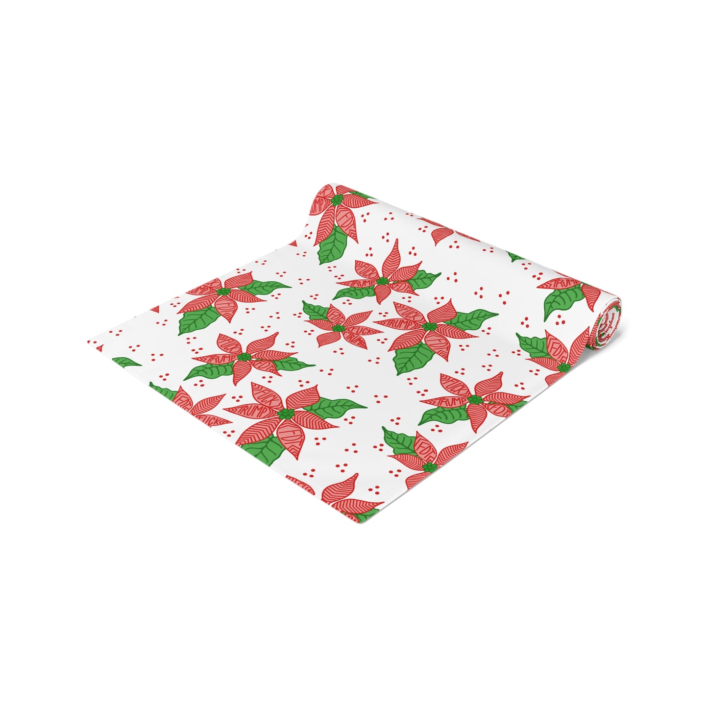 Slightly Subtle Poinsettia Table Runner, Festive FDT Holiday Christmas Decor Table Kitchen Setting