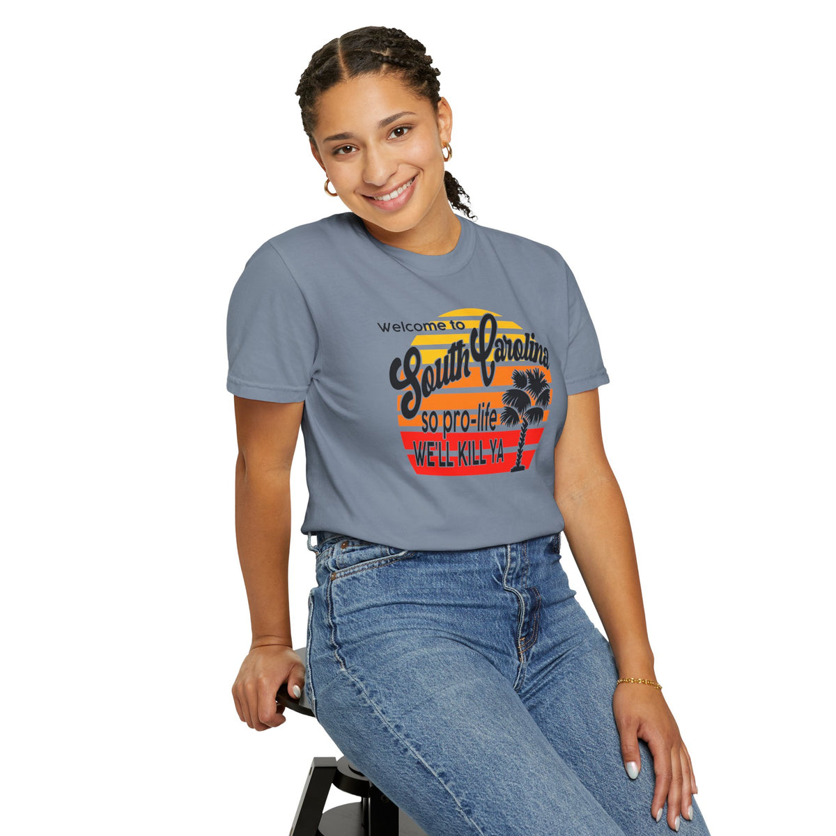 South Carolina Political Dark Humor Abortion Sunset T-Shirt Welcome to South Carolina Graphic Tee