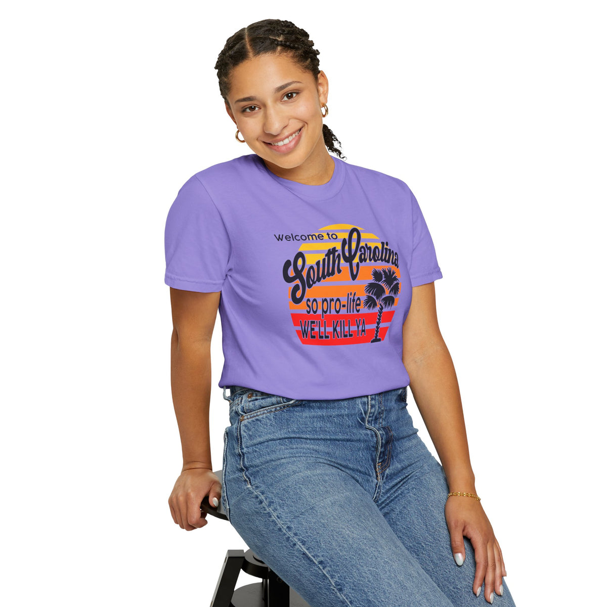 South Carolina Political Dark Humor Abortion Sunset T-Shirt Welcome to South Carolina Graphic Tee