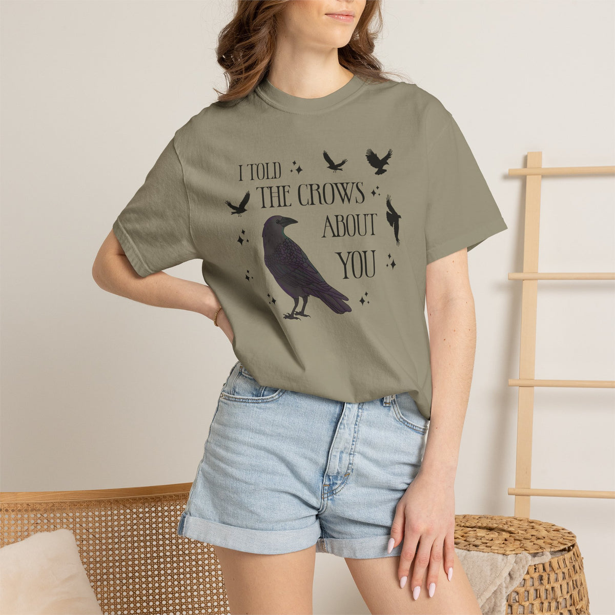 I Told The Crows About You Witchy Crow Raven Graphic Tee