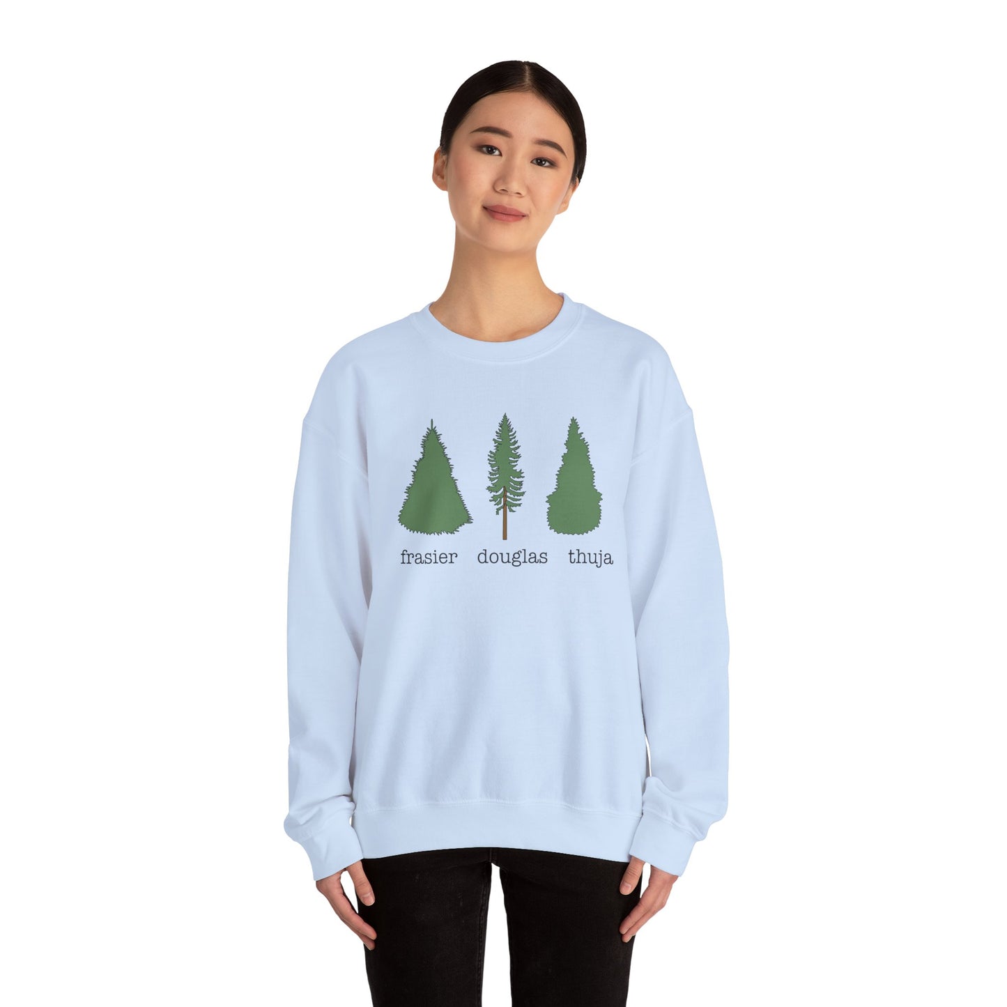 Frasier Douglas Thuja FDT Pine Tree Eco-Friendly Tree Sweatshirt, Unisex Crewneck, Nature Lover Gift, Casual Outfit, Gift for Him or Her
