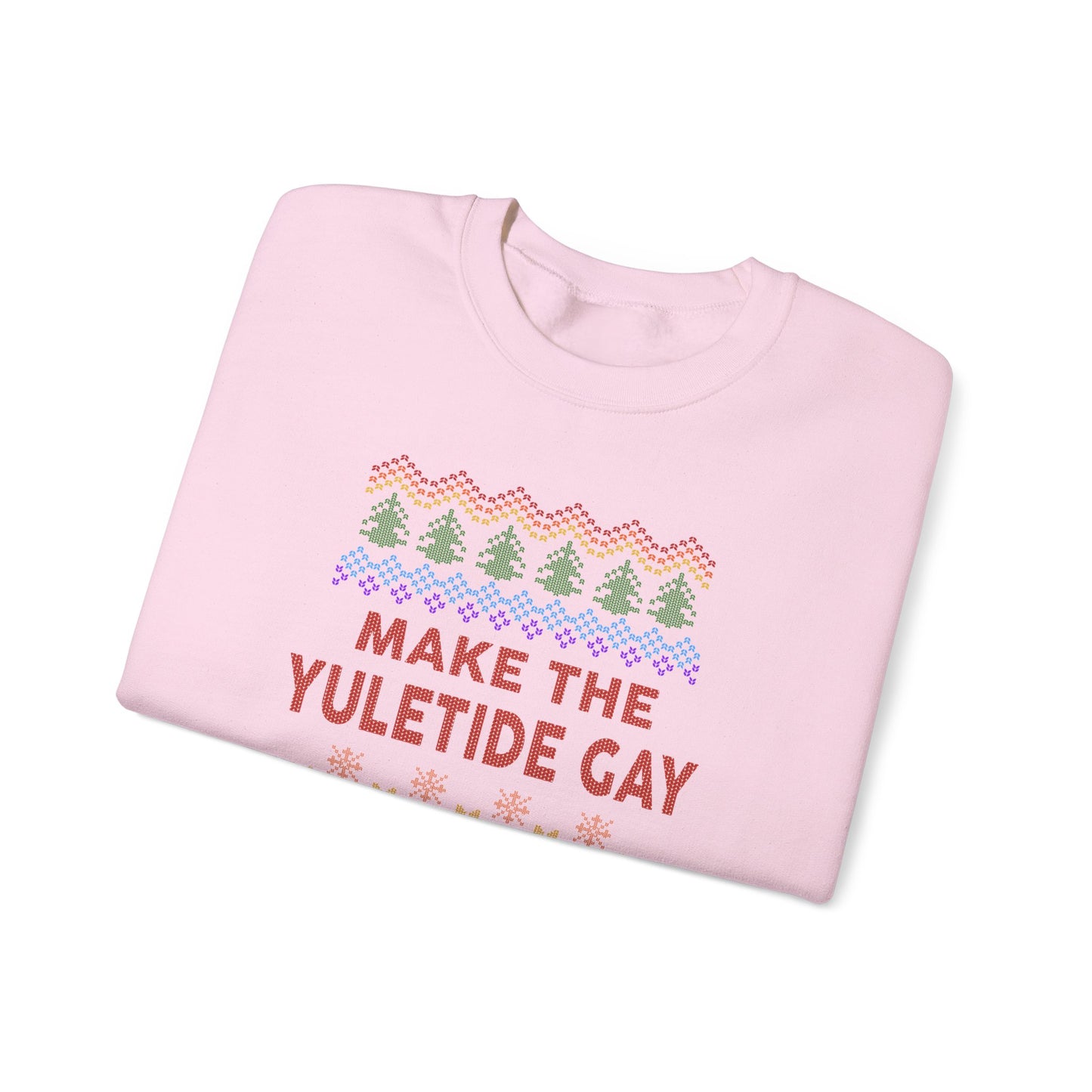 Make the Yuletide Gay Ugly Sweater Unisex Heavy Blend™ Crewneck Sweatshirt