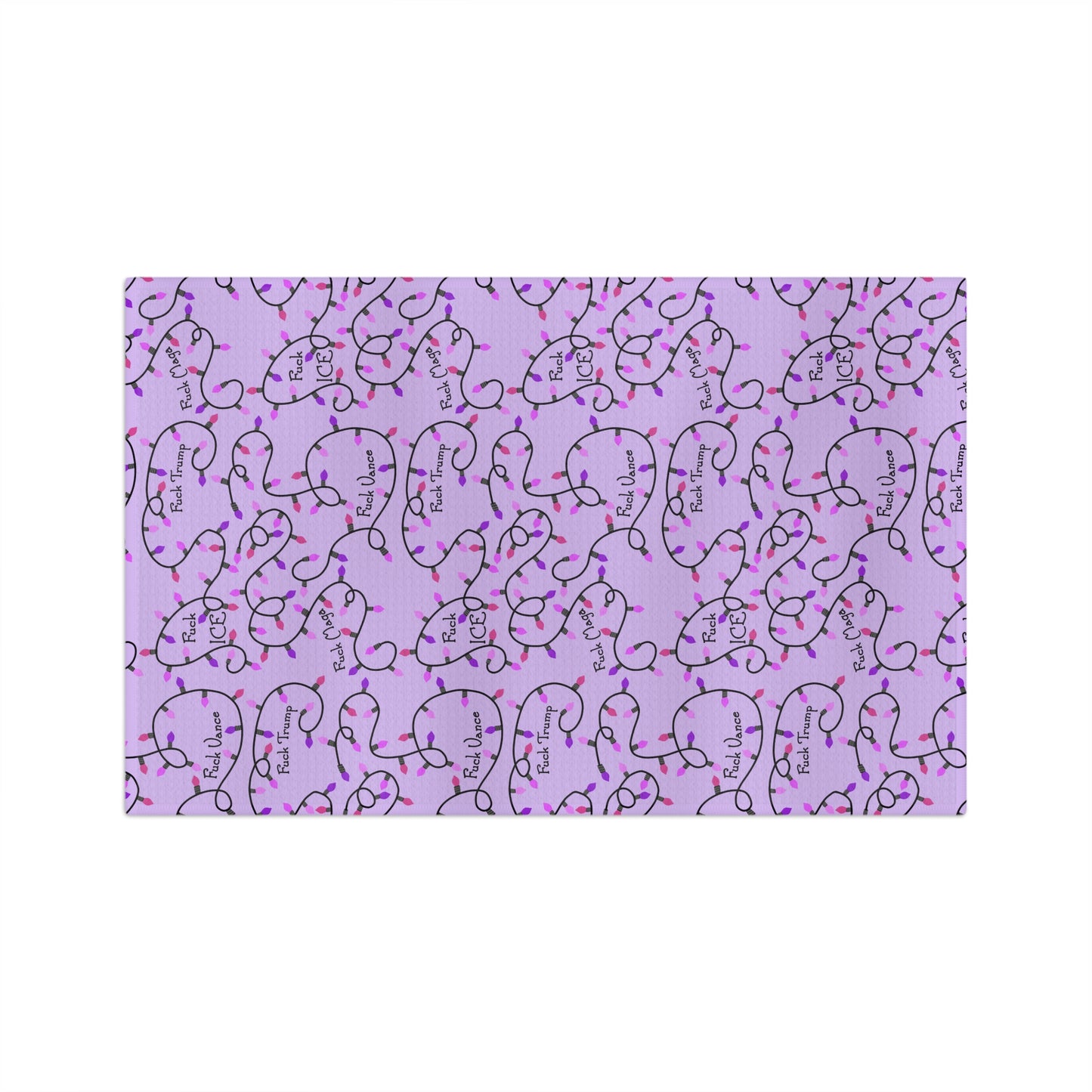 Purple Holiday Lights Microfiber Tea Towel fdt  Christmas Kitchen Towel