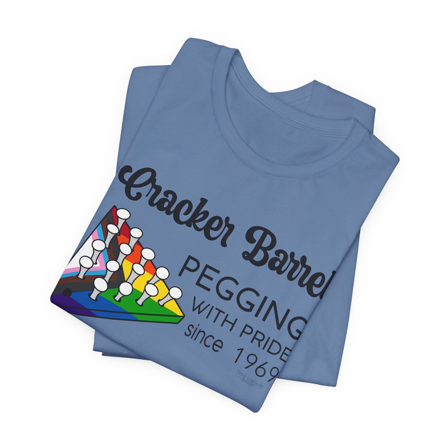 Pegging with Pride Unisex Graphic Tee, Funny Short Sleeve T-Shirt for LGBTQ+ Pride Events, Gift for Friends, Fun Casual Wear