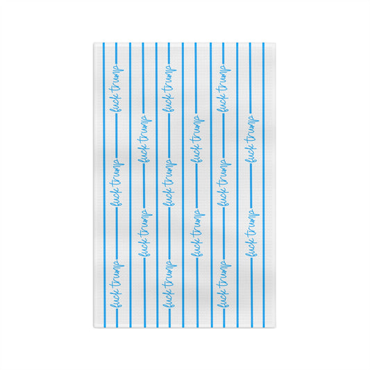 Slightly Subtle Blue Script Stripe pattern Microfiber Tea Towel | Kitchen Dish Towel