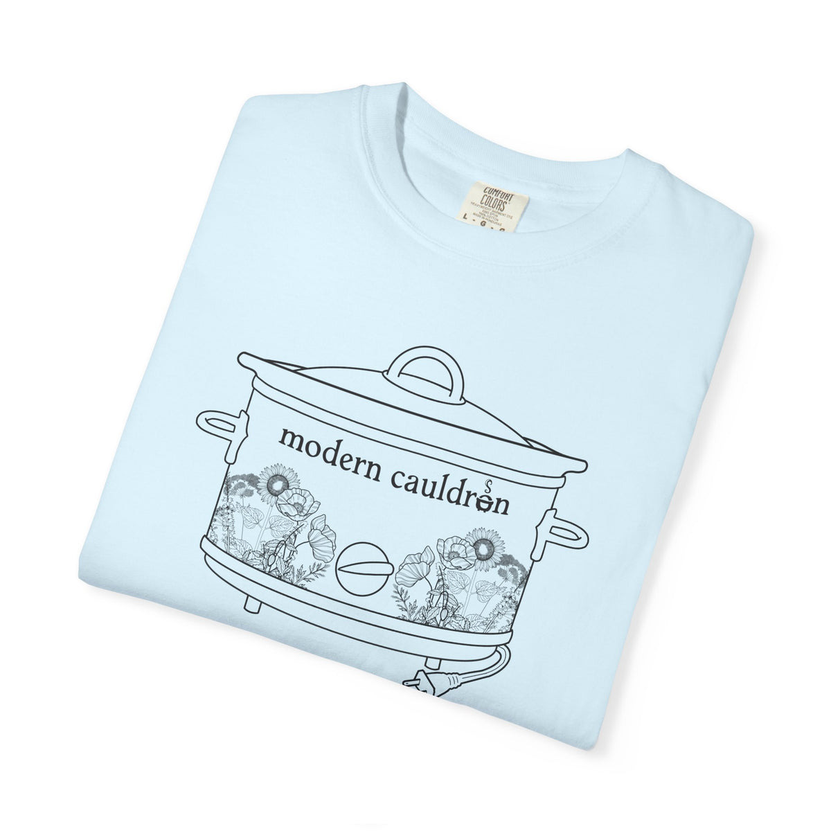 Modern Cauldron Illustrated Cauldron Floral Crockpot Graphic Tee