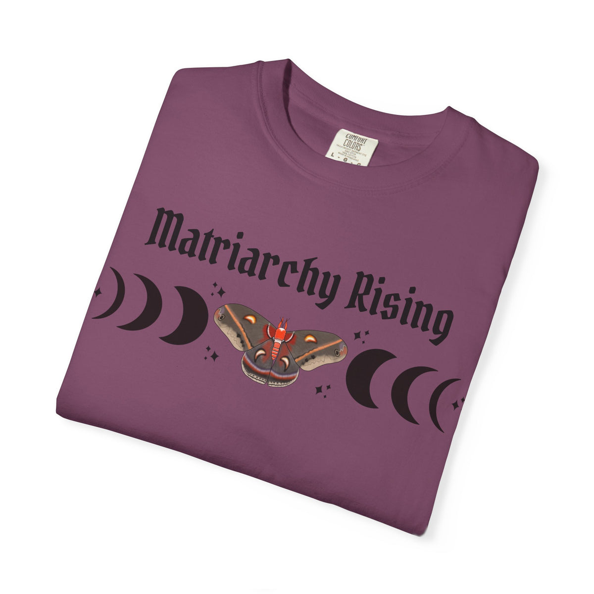Matriarchy Rising Tee Moon Phases & Moth Feminist Graphic T-Shirt
