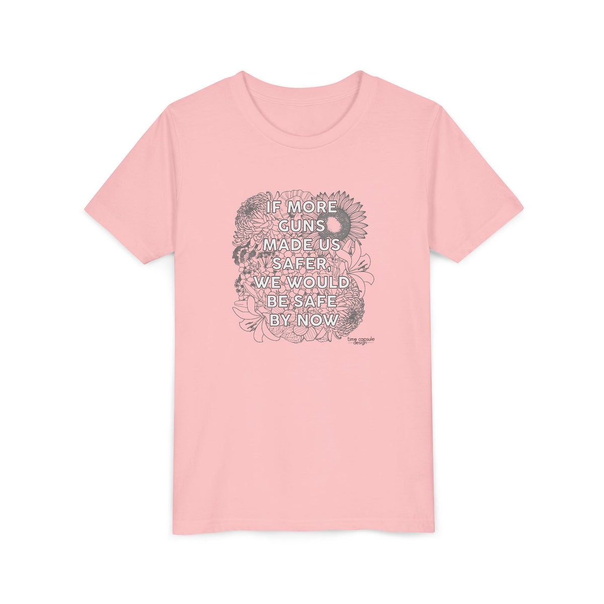 Youth Gun Safety Floral Tee Shirt