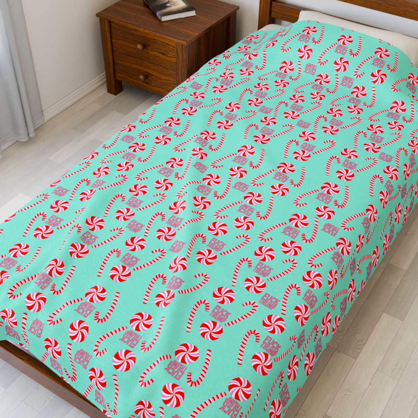 Slightly Subtle Peppermint Velveteen Plush Blanket