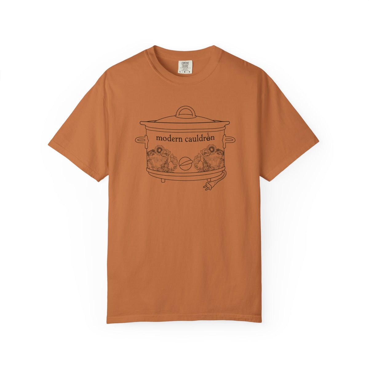 Modern Cauldron Illustrated Cauldron Floral Crockpot Graphic Tee