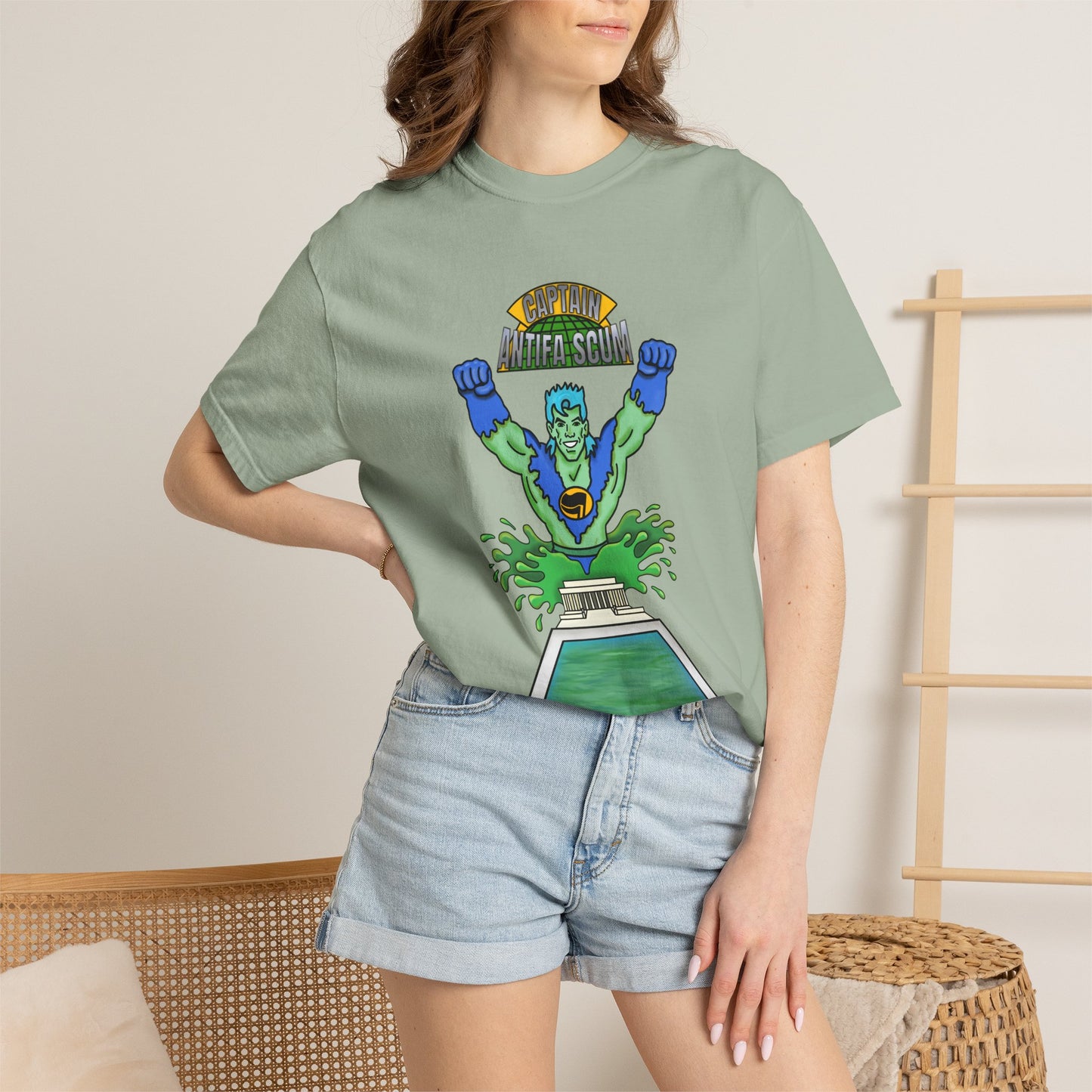 Captain Antifa Scum Reflecting Pool Algae Shirt