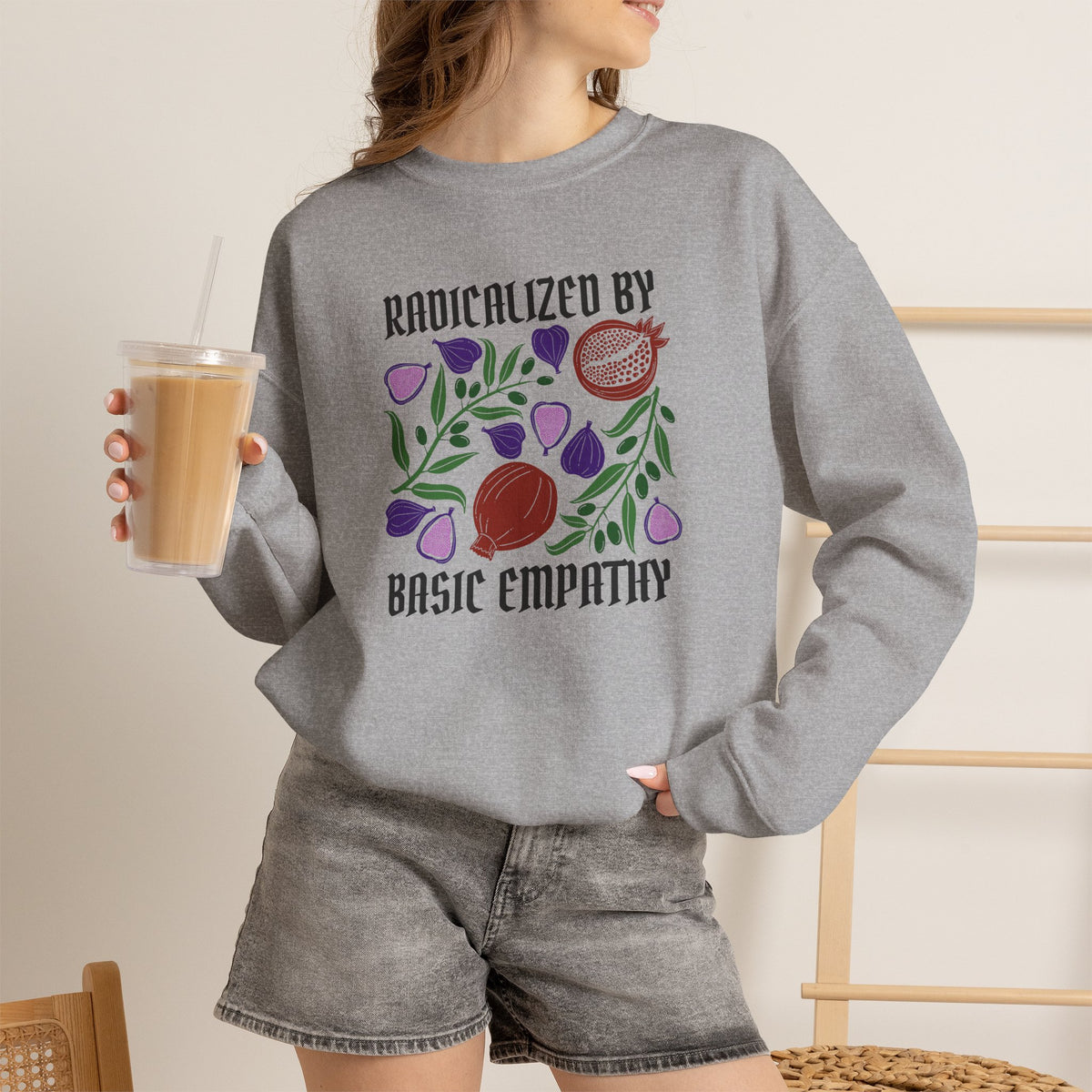 Radicalized by Basic Empathy Floral Sweatshirt