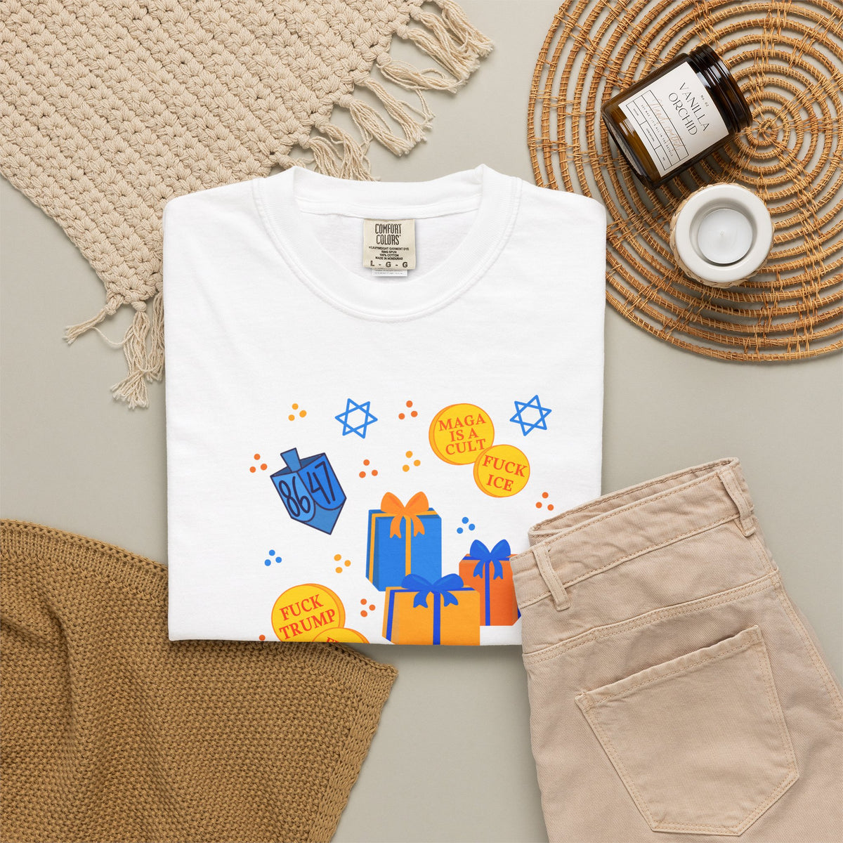 Slightly Subtle Hanukkah Dreidel Gelt Gift Celebration T-Shirt