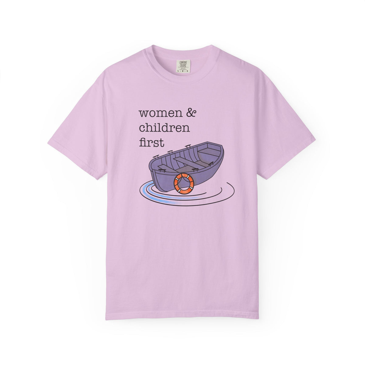Lifeboat Matriarchy Women & Children First Nautical Boat Graphic T-Shirt