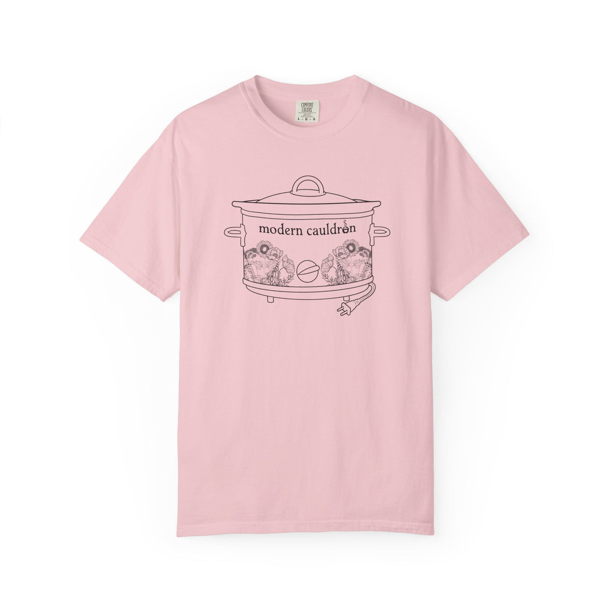 Modern Cauldron Illustrated Cauldron Floral Crockpot Graphic Tee