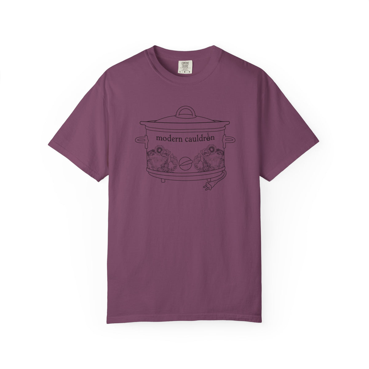 Modern Cauldron Illustrated Cauldron Floral Crockpot Graphic Tee
