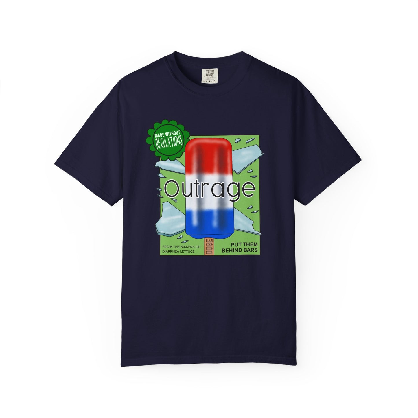 Outrage Glass Popsicle Graphic T-Shirt Patriot Pop Art Tee