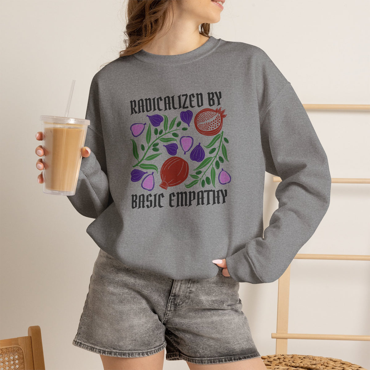 Radicalized by Basic Empathy Floral Sweatshirt