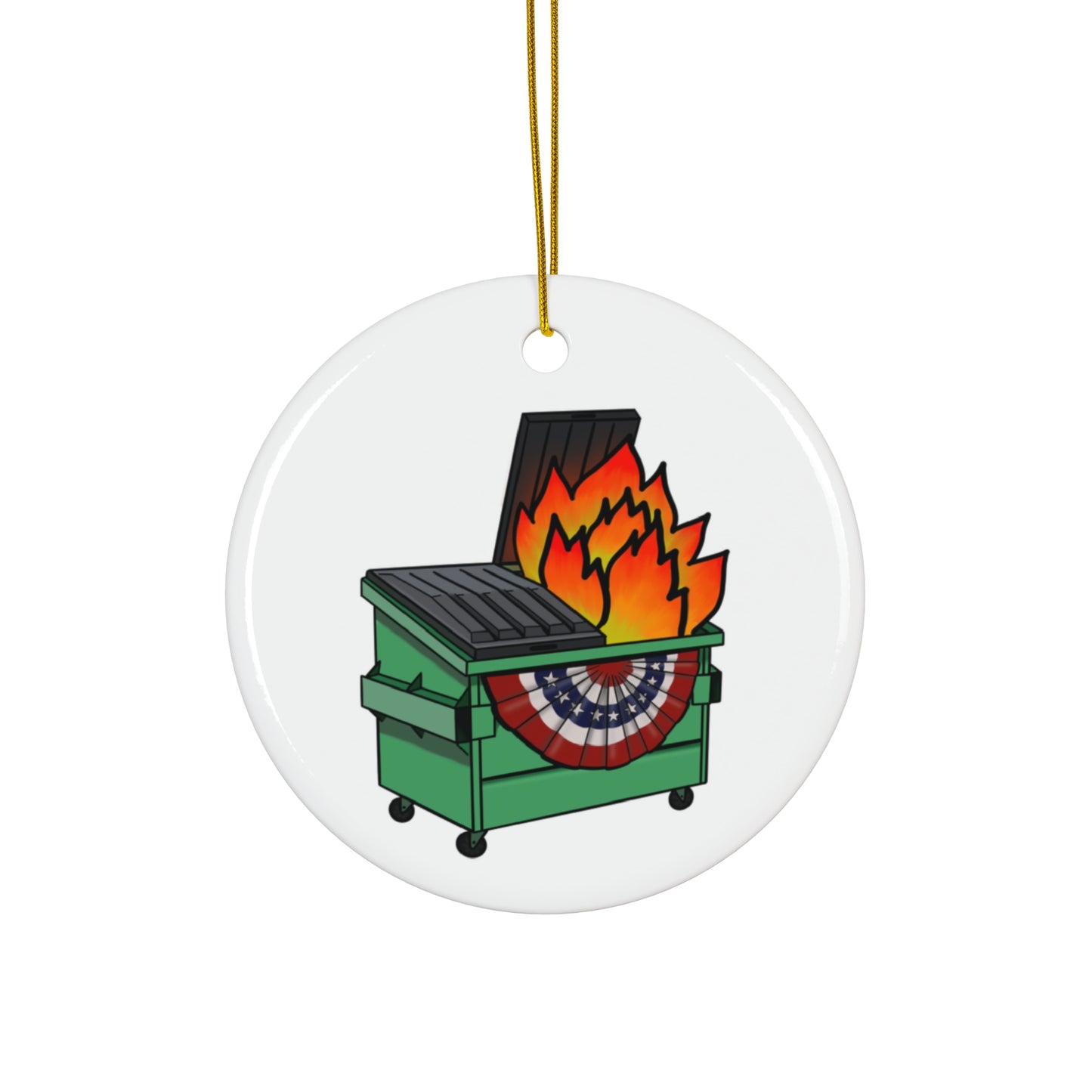 American Dumpster Fire Ceramic Ornament