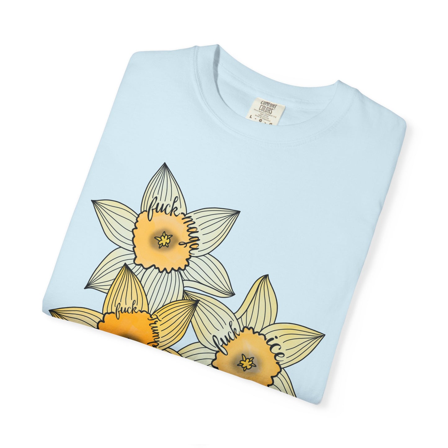 Slightly Subtle Daffodil Trio T-shirt | Yellow Floral Spring Bloom Tee FDT