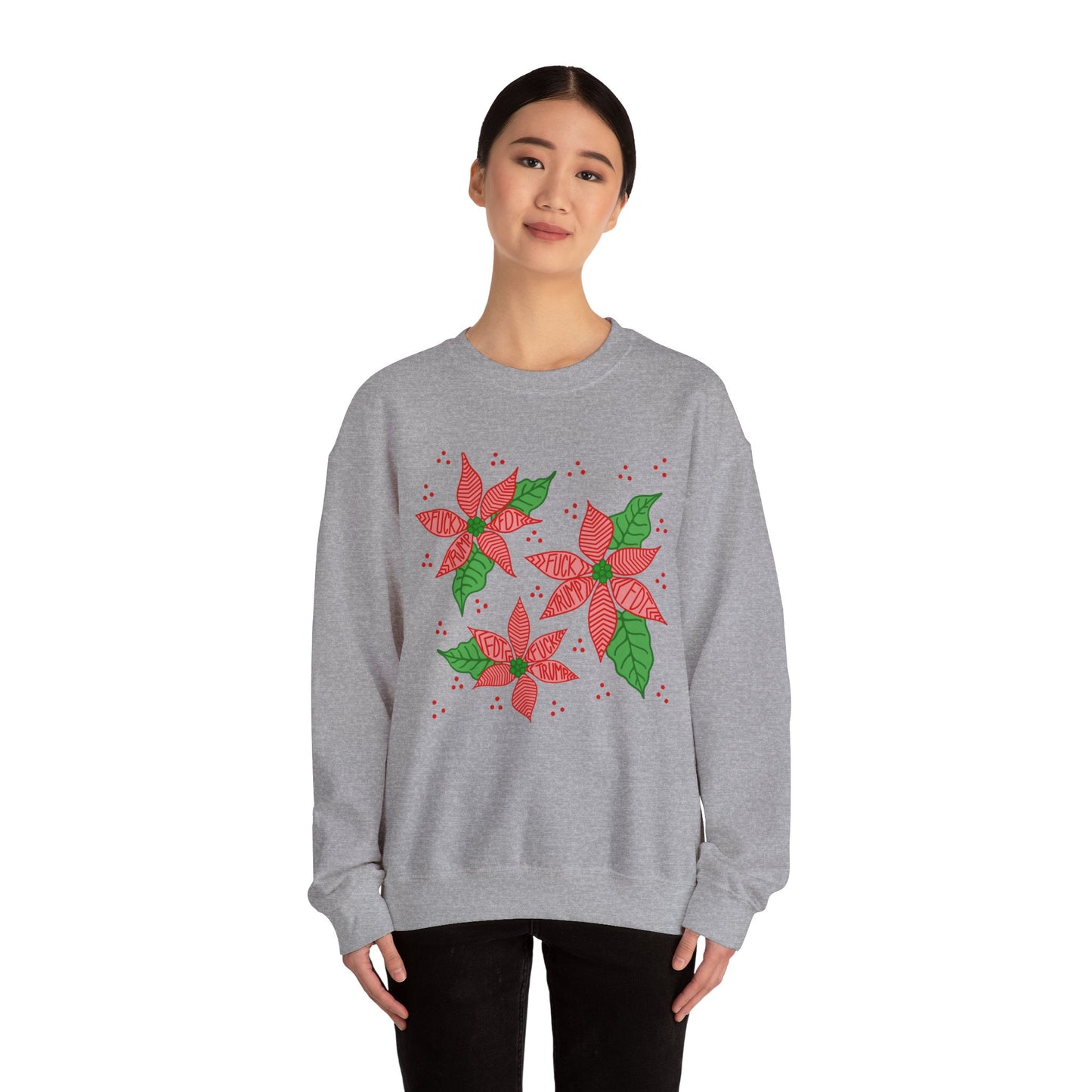 Slightly Subtle Festive Poinsettia Sweatshirt FDT