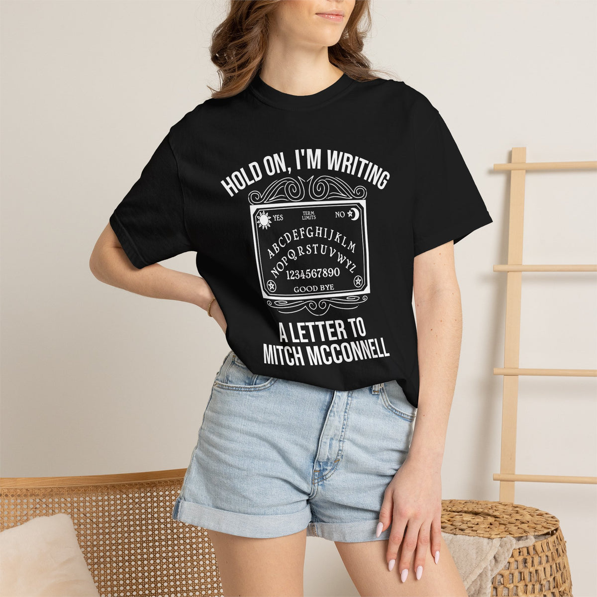 Ouija Board 'Hold On, I'm Writing a Letter to Mitch McConnell' T-Shirt