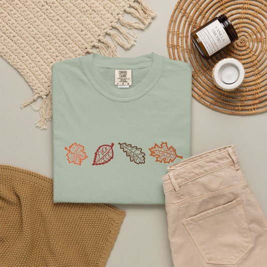 Autumn Leaves T-Shirt FDT Minimal Fall Foliage Graphic Tee