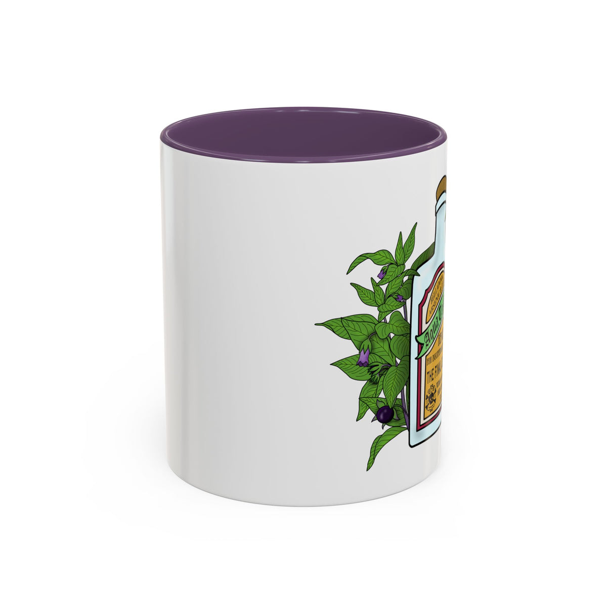 Herbal Remedy Coffee Mug Aqua Tofana Potion Bottle, Skull & Botanical Gothic Accent Mug