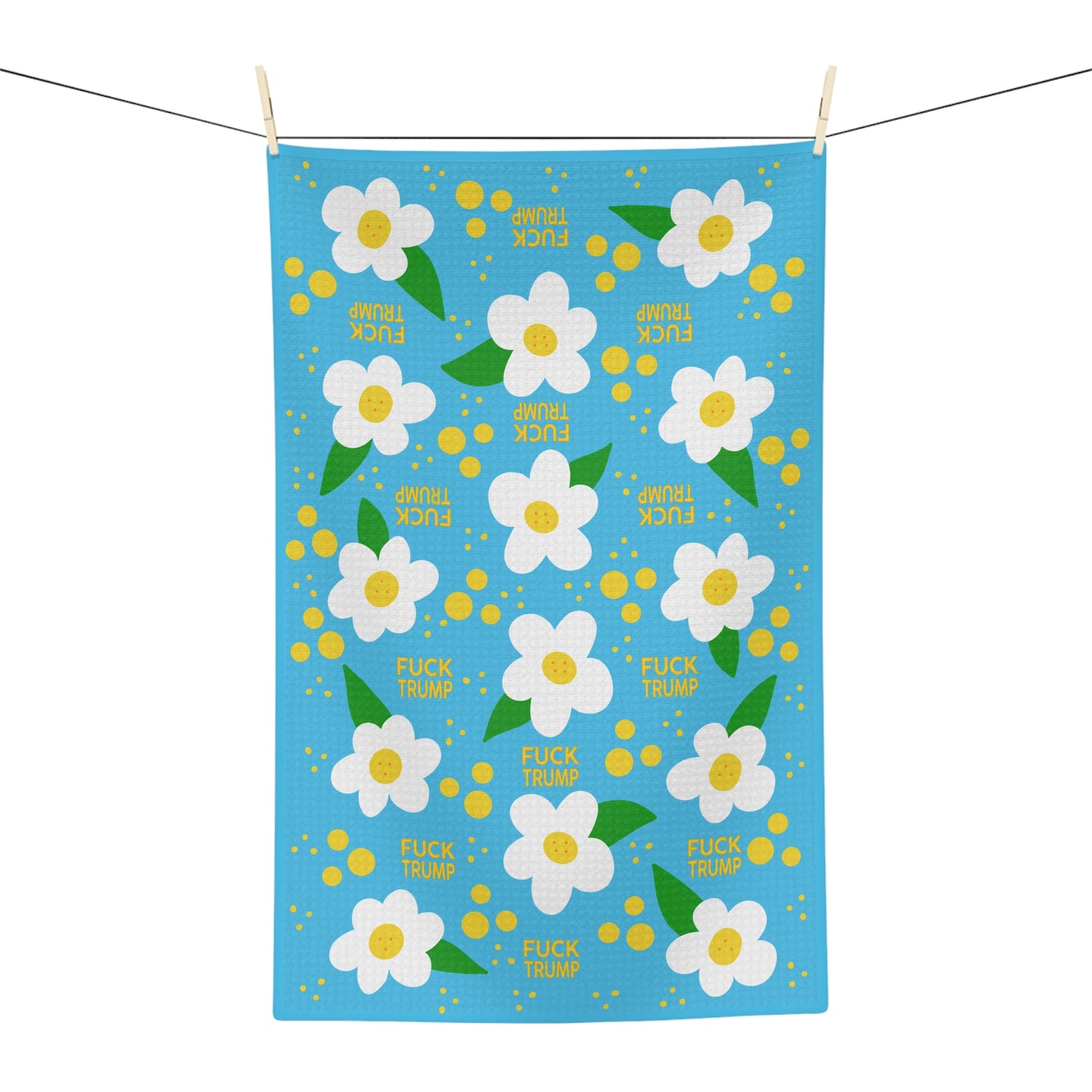 Blue Daisy Tea Towel FDT Political Kitchen Towel