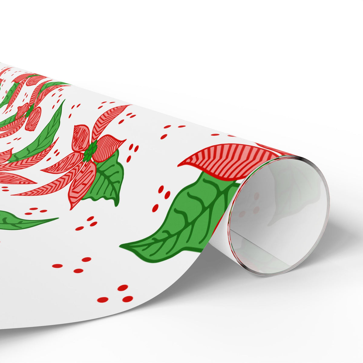 Poinsettia Pattern Wrapping Paper | Christmas Floral Holiday Wrap