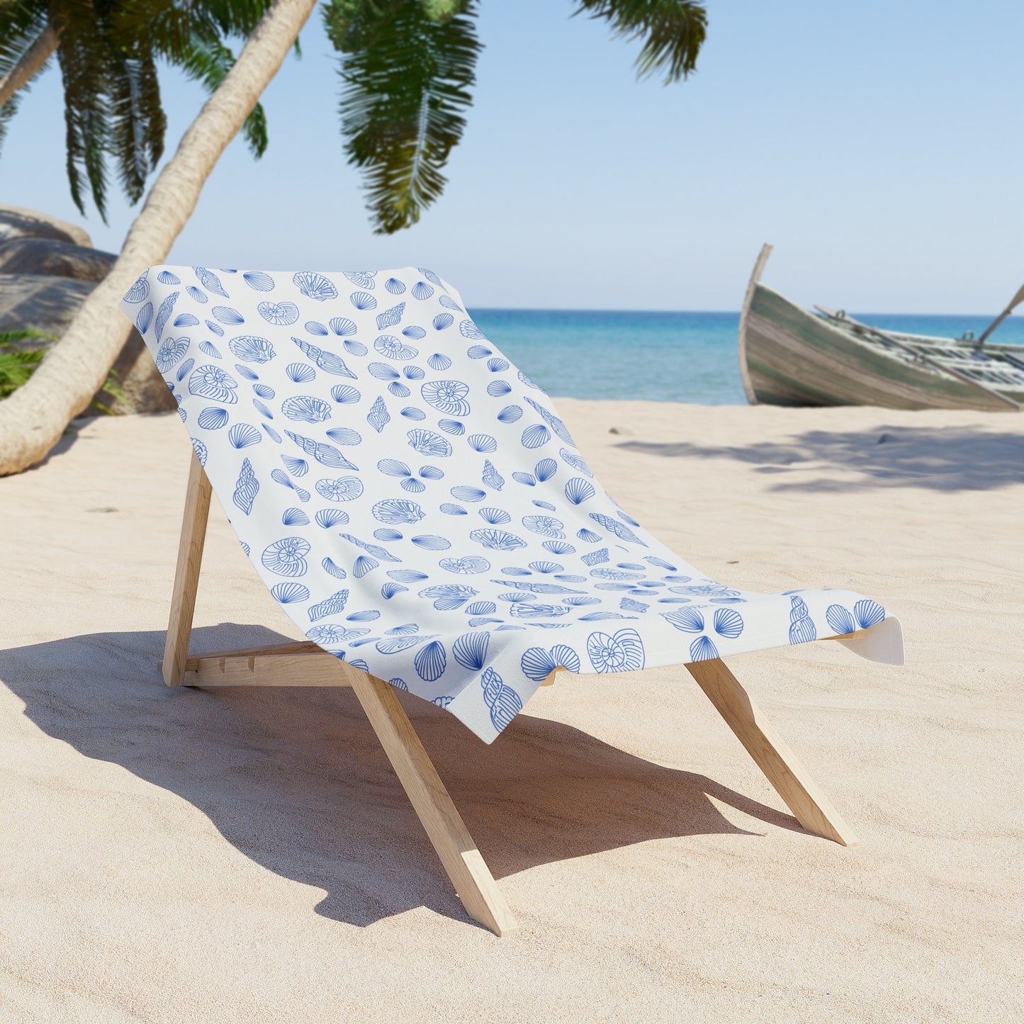 Slightly Subtle Coastal Shell Beach Towel White