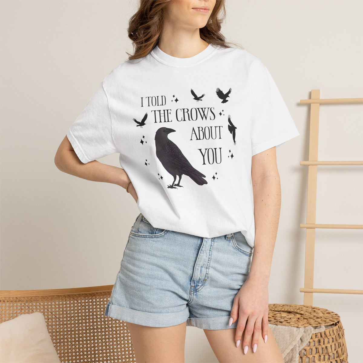 I Told The Crows About You Witchy Crow Raven Graphic Tee