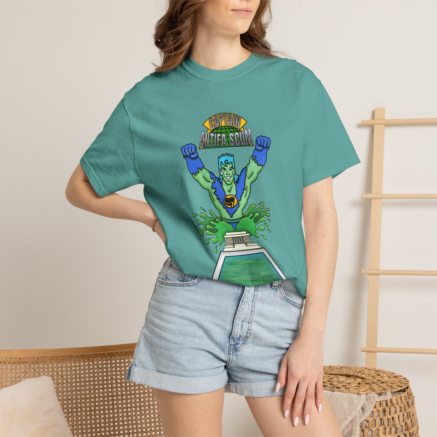 Captain Antifa Scum Reflecting Pool Algae Shirt