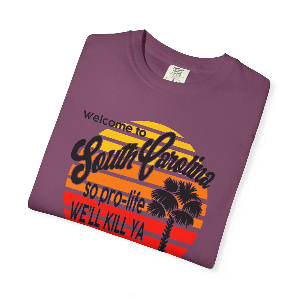 South Carolina Political Dark Humor Abortion Sunset T-Shirt Welcome to South Carolina Graphic Tee