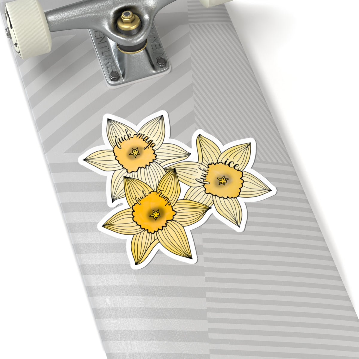 Slightly Subtle Daffodil Trio Kiss-Cut Stickers | Floral Vinyl Sticker FDT